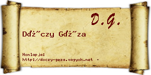 Dóczy Géza névjegykártya