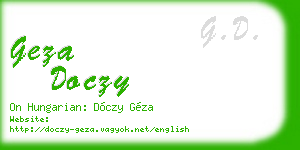 geza doczy business card